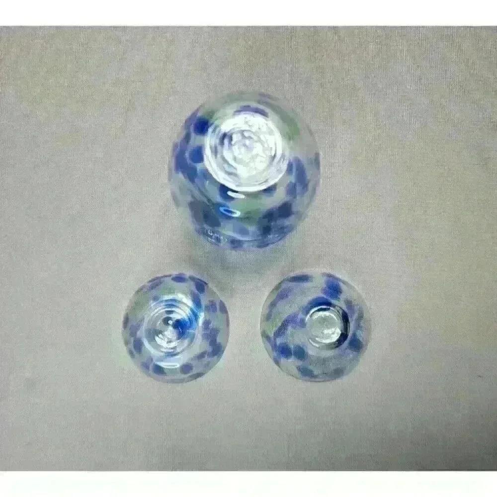 Vintage Tokkuri & Guinomi / Ochoko Sake Cups Murano Style Art Glass Hand Blown - Picture 4 of 5